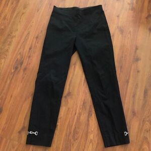 Equestrian black, snaffle bit detail, Horsebit pants, size small